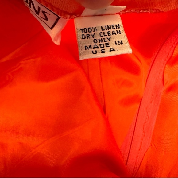 Vintage Coral Linen Mini Skirt Size 8 - Picture 6 of 8